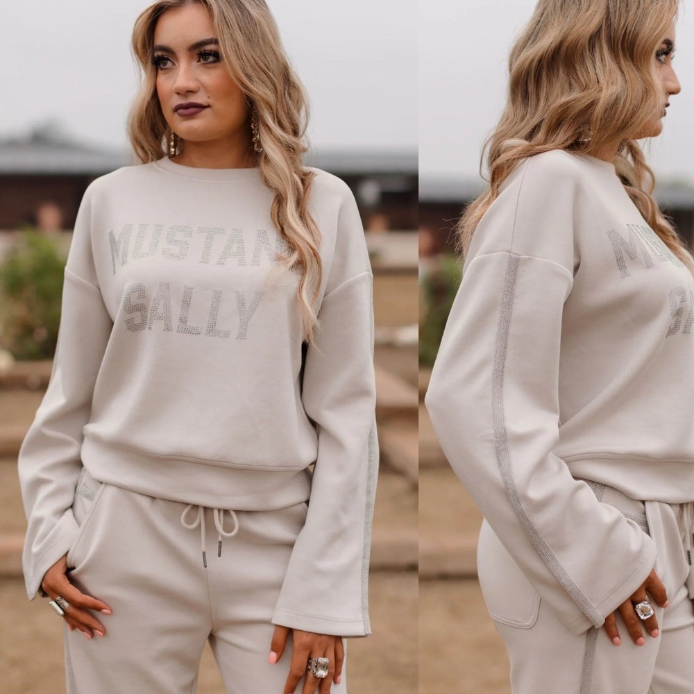 Marvel Cowboy Rodeo Quincy Glamorous Mustang Sally Rhinestone Sweatshirt Sz XXL‎